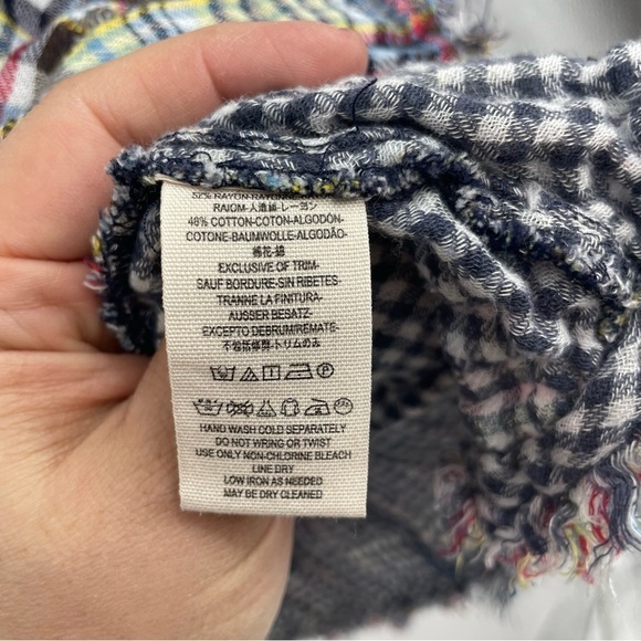 Free People come On Over Plaid Top Oversized XS - Picture 7 of 8